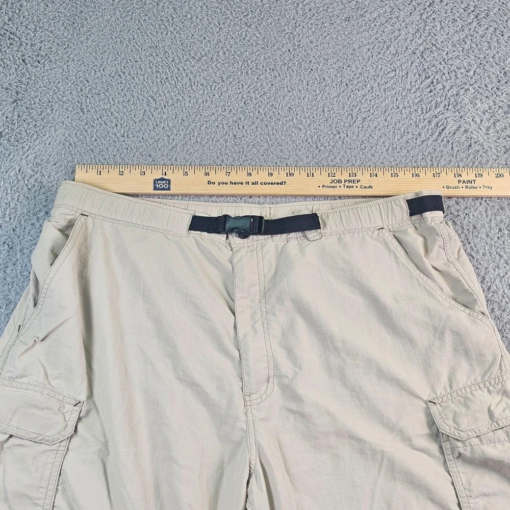 REI Pants Mens 36x32 Beige Nylon Convertible Cargo Hiking Outdoor Travel